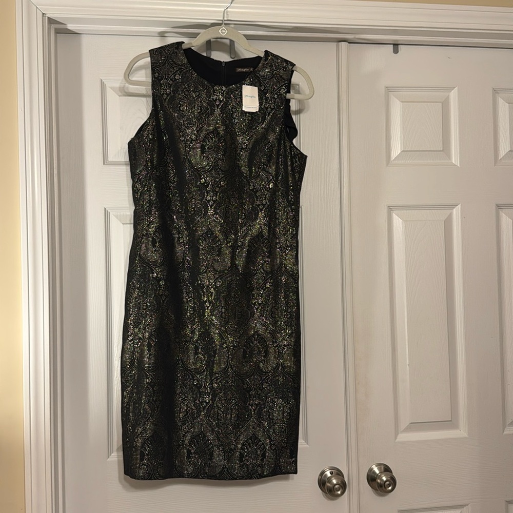 Metallic sheath dress.  Great for New Year's Eve